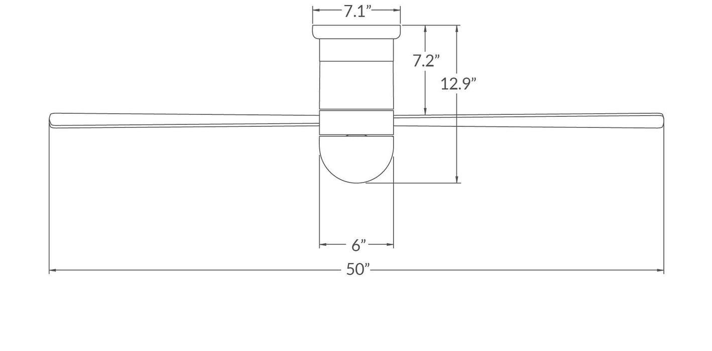 Modern Fan Cirrus Flush 50" DC Ceiling Fan with LED Light