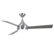 Matthews Fan Donaire 52" Outdoor Ceiling Fan with LED Light - Brushed Stainless/Brushed Stainless