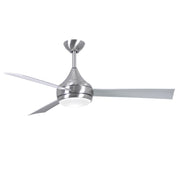 Matthews Fan Donaire 52" Outdoor Ceiling Fan with LED Light - Brushed Stainless/Gloss White