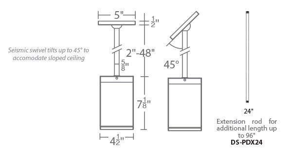 WAC DC-PD05 Cube Architectural 5" LED Pendant Mount, 25W
