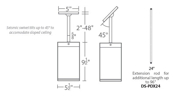 WAC DC-PD06 Cube Architectural 6" LED Pendant Mount, 35W