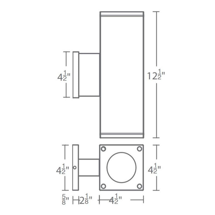 WAC DC-WD05-CC Cube Architectural 5" Color Changing Double Wall Mount, 25° Beam