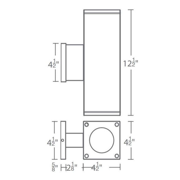 WAC DC-WD05-CC Cube Architectural 5" Color Changing Double Wall Mount, 83° Beam