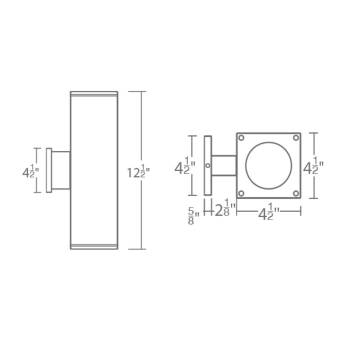 WAC DC-WD05-U Cube Architectural 5" Ultra Narrow Double Wall Mount