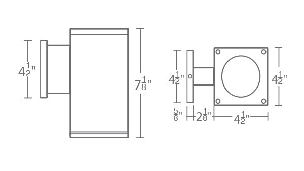 WAC DC-WS05 Cube Architectural 5" LED Single Wall Mount, Ultra Narrow Beam