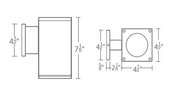 WAC DC-WS05 Cube Architectural 5" LED Single Wall Mount, Beam Spread 25 Degrees