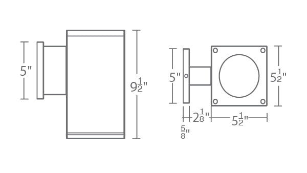 WAC DC-WS06 Cube Architectural 6" LED Single Wall Mount, Ultra Narrow Beam