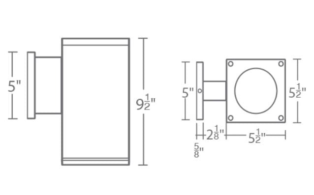 WAC DC-WS06 Cube Architectural 6" LED Single Wall Mount, Beam Spread 28 Degrees