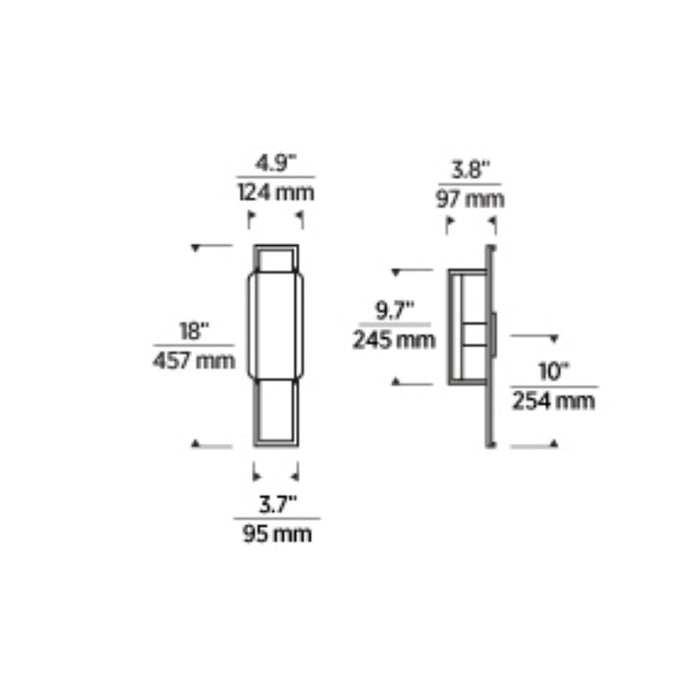 Tech 700WSDUE18 Duelle 18" Tall LED Wall Sconce