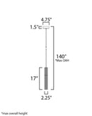 ET2 E11011 Reeds 1-lt 2" LED Pendant