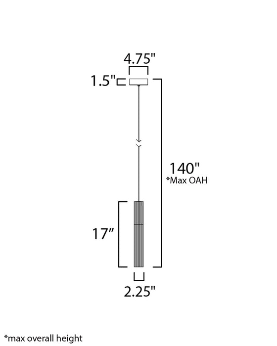 ET2 E11011 Reeds 1-lt 2" LED Pendant