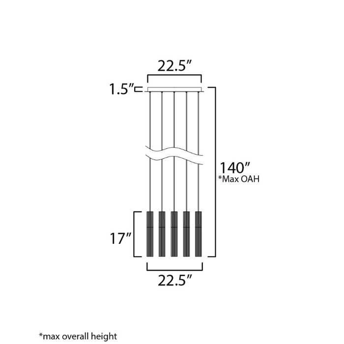 ET2 E11019 Reeds 12-lt 23" LED Pendant