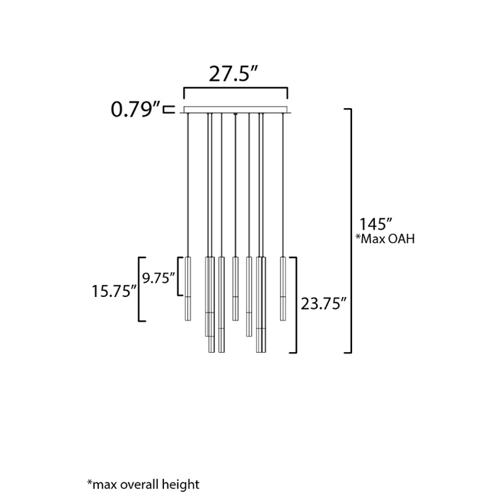 ET2 E11032 Diaphane 12-lt 28" LED Pendant