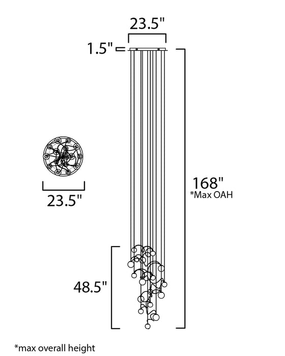 ET2 E20656-91 Bobble 16-lt 24" LED Multi-Light Pendant