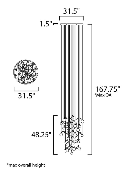 ET2 E20658-91 Bobble 24-lt 32" LED Multi-Light Pendant