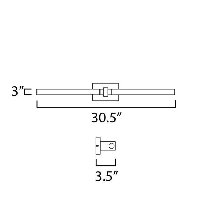 ET2 E21354 Dorian 1-lt 31" LED Wall Sconce