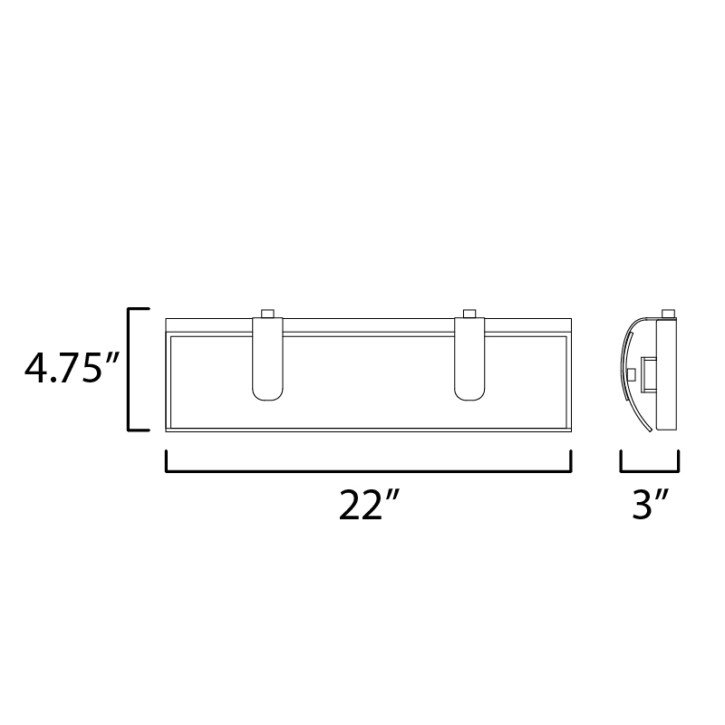 ET2 E25133 Clutch 2-lt 22" LED Bath Vanity