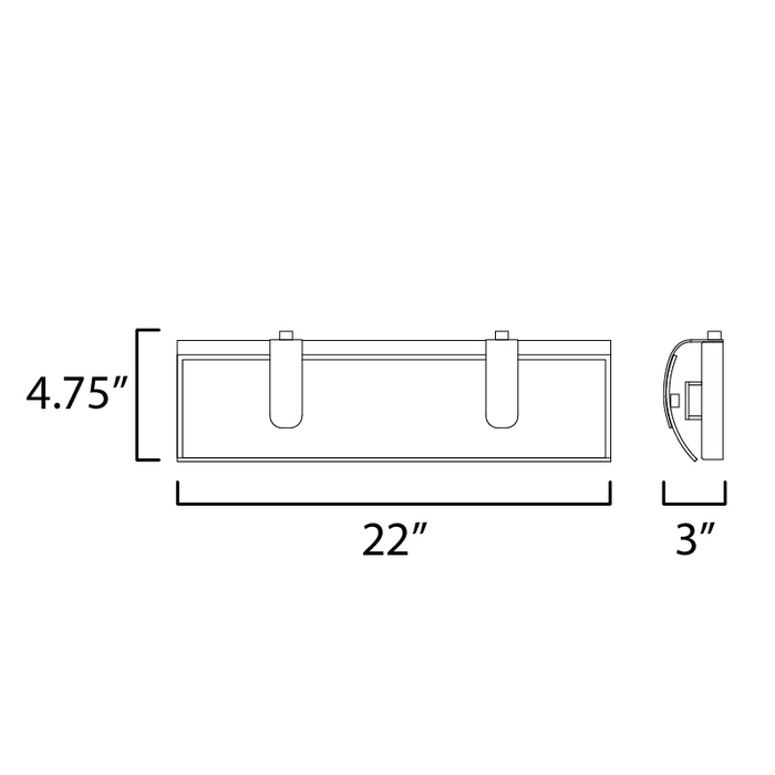 ET2 E25133 Clutch 2-lt 22" LED Bath Vanity