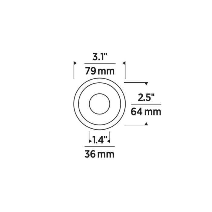 Element E2RFB 2" LED Round Beveled LED Trim, Flanged