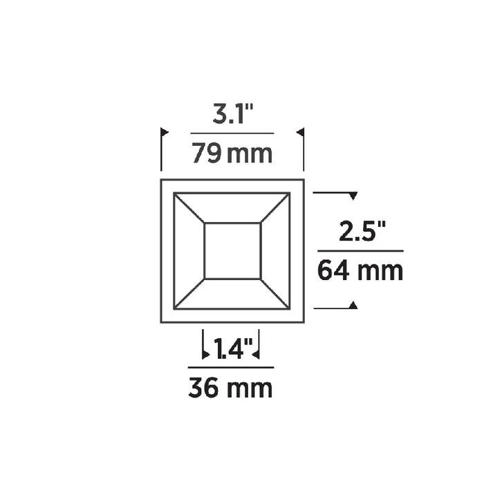 Element E2SFB 2" LED Square Beveled LED Trim, Flanged