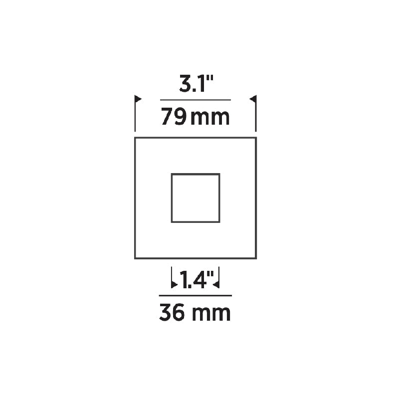 Element E2SFF 2" LED Square Flat LED Trim, Flanged