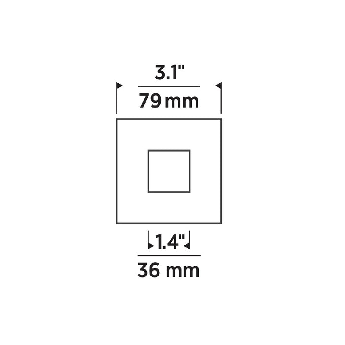 Element E2SFF 2" LED Square Flat LED Trim, Flanged