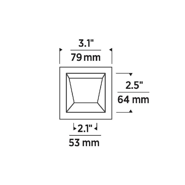 Element E2SFW 2" LED Square Wall Wash LED Trim, Flanged