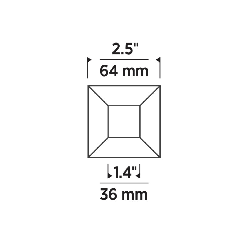 Element E2SLB 2" LED Square Beveled LED Trim, Flangeless