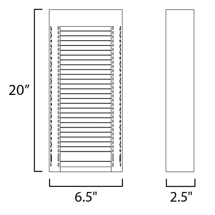 ET2 E30106 Alcove 2-lt 20" Tall LED Outdoor Wall Sconce