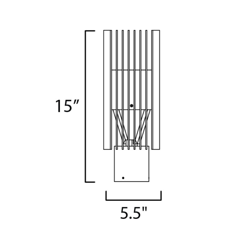 ET2 E30110 Rampart 2-lt 15" Tall LED Post Mount