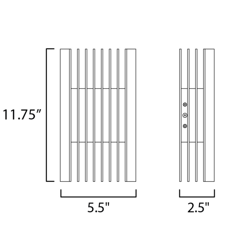 ET2 E30114 Rampart 2-lt 12" Tall LED Outdoor Wall Sconce