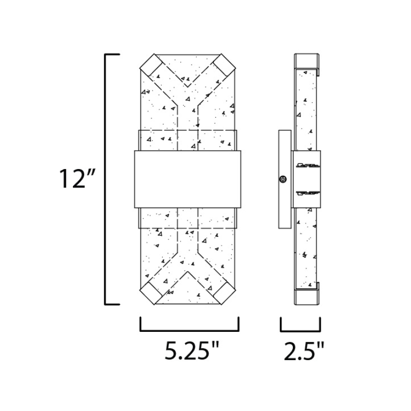 ET2 E30132 Rune 2-lt 12" Tall LED Outdoor Wall Sconce