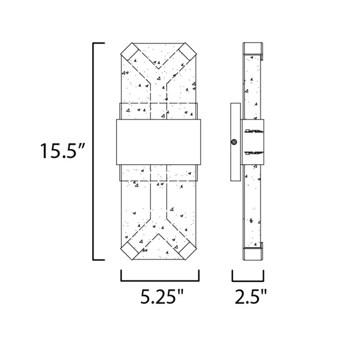 ET2 E30134 Rune 2-lt 16" Tall LED Outdoor Wall Sconce