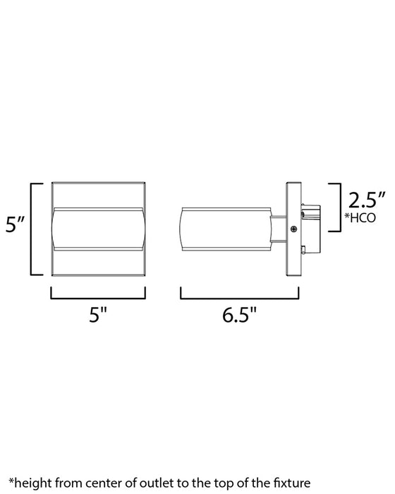 ET2 E30160 Modular 1-lt 5" LED Outdoor Wall Sconce