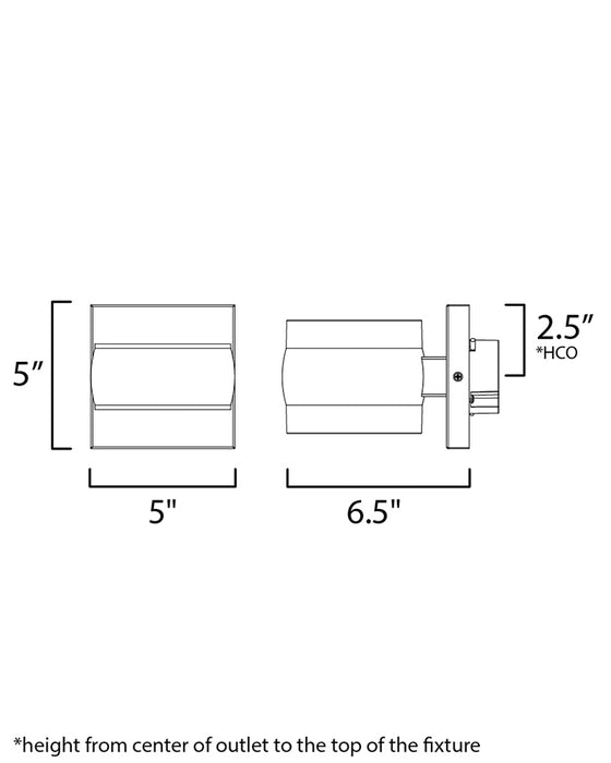 ET2 E30171 Modular 2-lt 5" LED Outdoor Wall Sconce