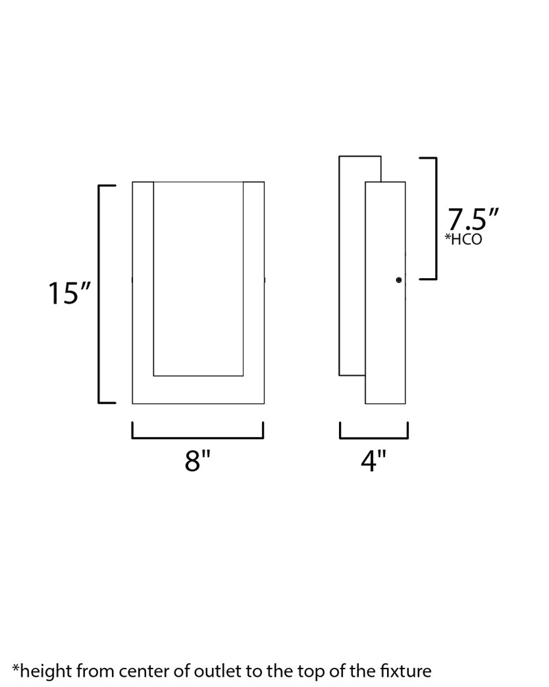 ET2 E30182 Tower 1-lt 15" Tall LED Outdoor Wall Sconce