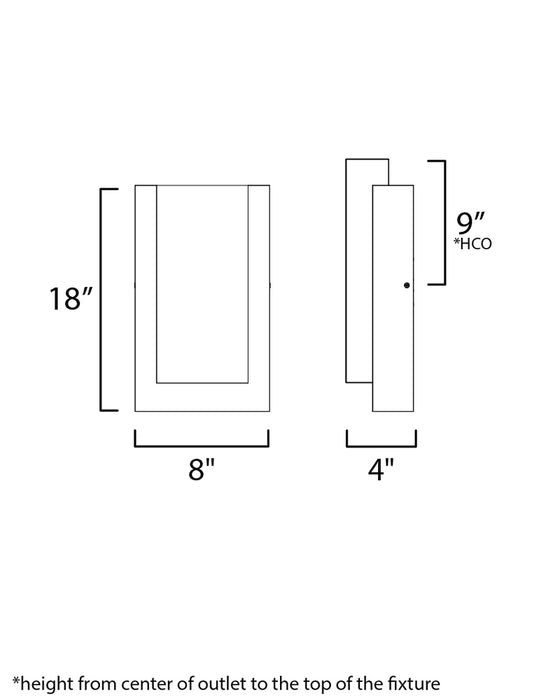 ET2 E30184 Tower 1-lt 18" Tall LED Outdoor Wall Sconce