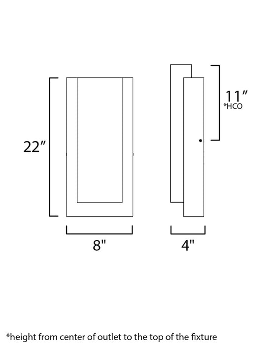 ET2 E30186 Tower 2-lt 22" Tall LED Outdoor Wall Sconce