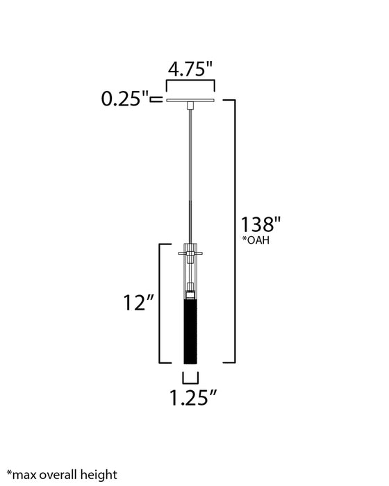 ET2 E31091 Pipette 1-lt 12" Tall LED Pendant