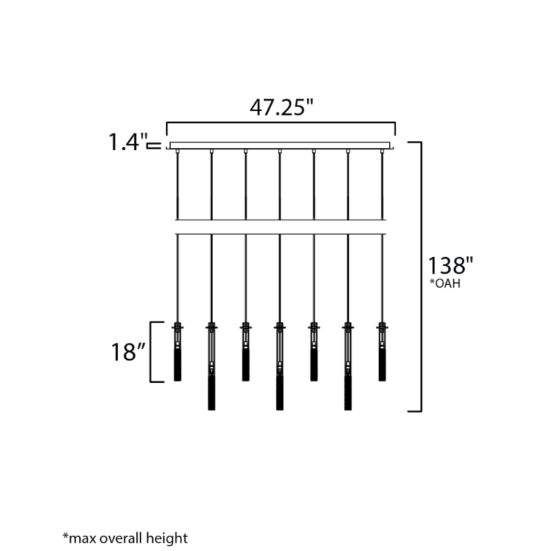 ET2 E31099 Pipette 17-lt 47" LED Pendant