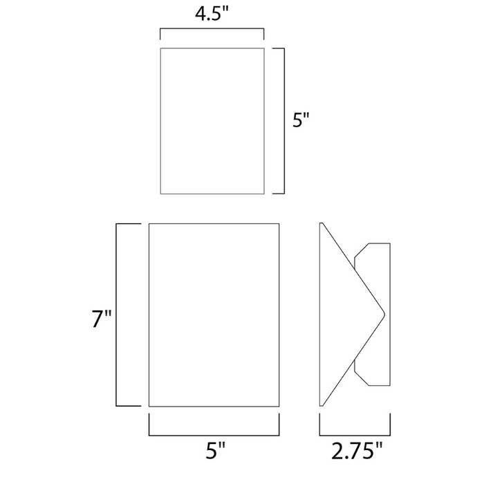 ET2 E41333 Alumilux Tilt 1-lt 7" Tall LED Outdoor Wall Light