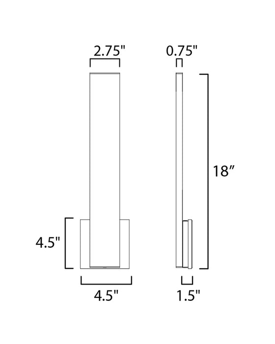 ET2 E41342 Alumilux Line 1-lt 18" Tall LED Outdoor Wall Sconce