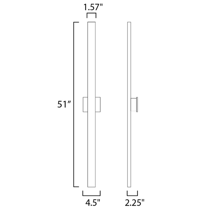 ET2 E41344 Alumilux Line 2-lt 51" Tall LED Outdoor Wall Sconce