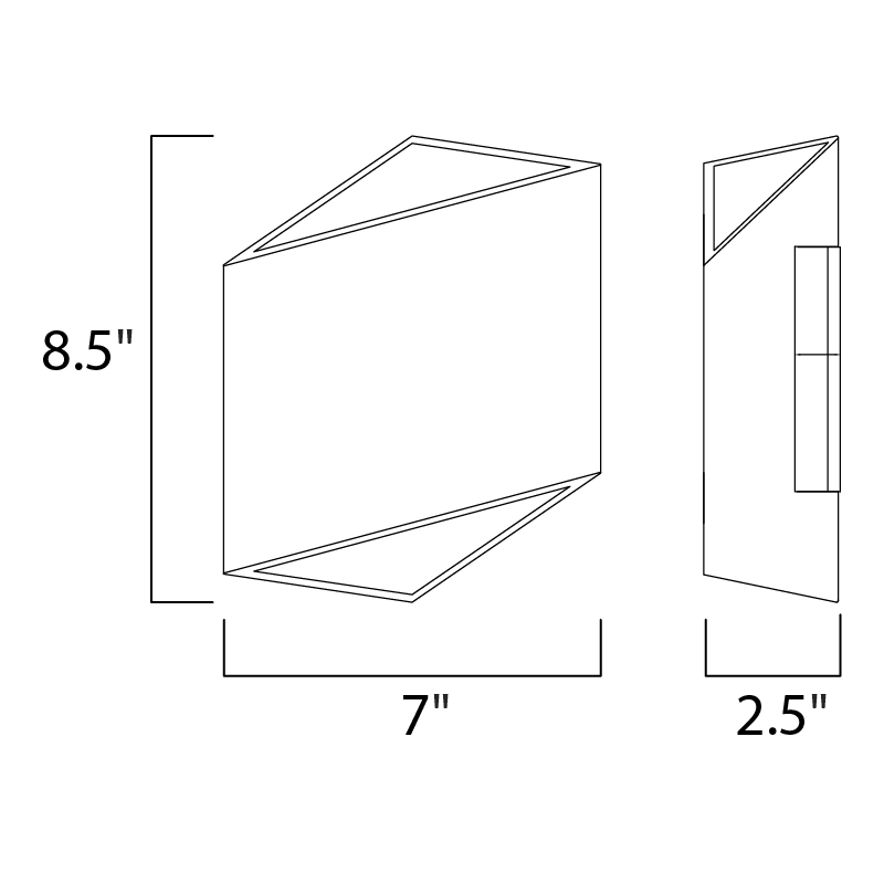 ET2 E41373 Alumilux Facet 2-lt 9" Tall LED Outdoor Wall Light