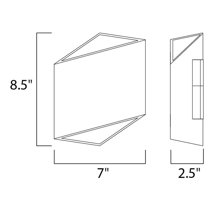 ET2 E41373 Alumilux Facet 2-lt 9" Tall LED Outdoor Wall Light