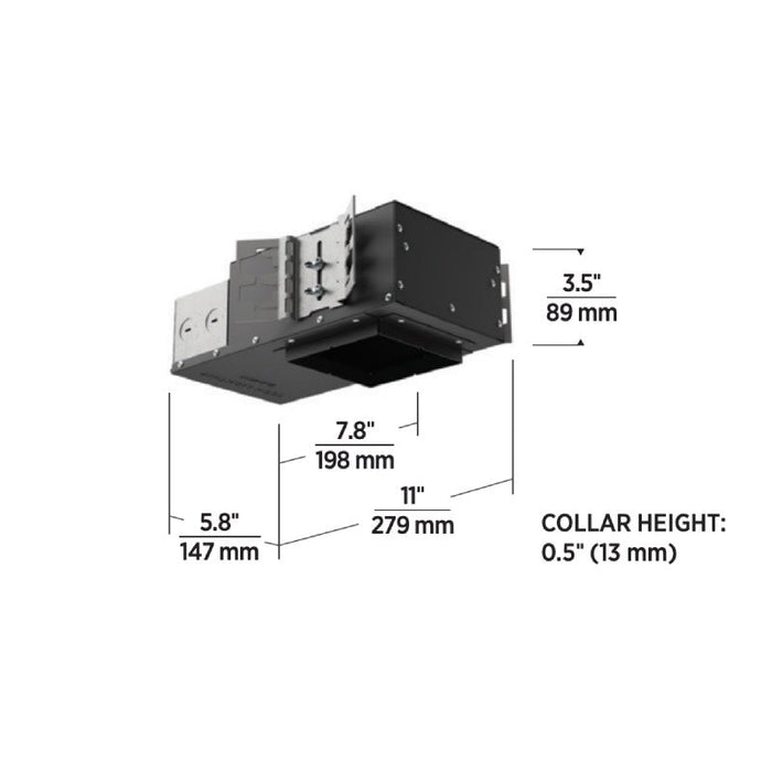 Element E4PS Pro 4" 12W LED Square Wall Wash Downlight New Construction Housing