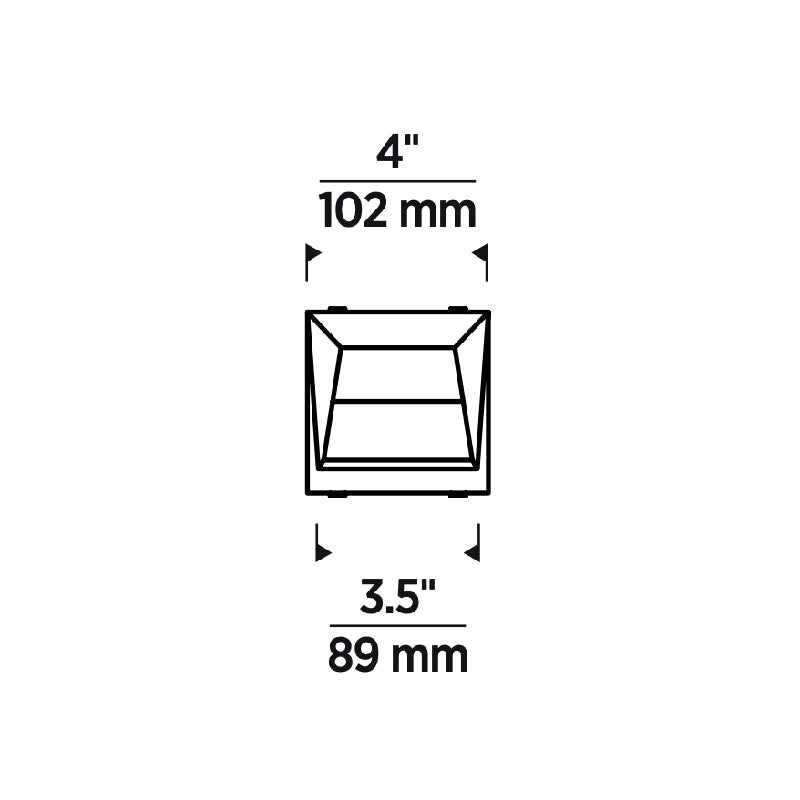 Element E4SLW 2" LED Square Flangeless Wall Wash LED Trim
