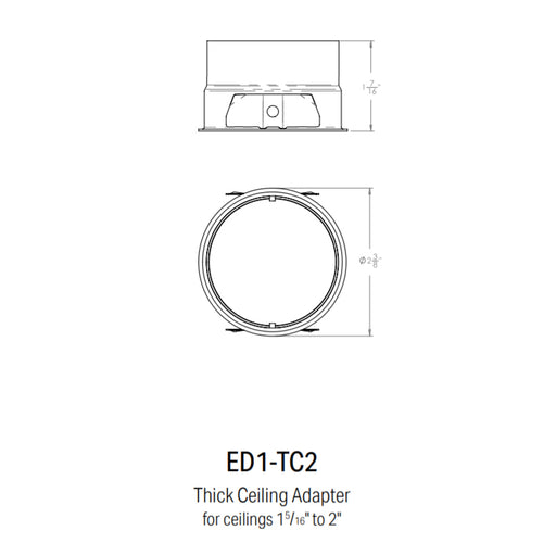 CSL ED1-TC2 Thick Ceiling Adapter for 1" Eco-Downlight