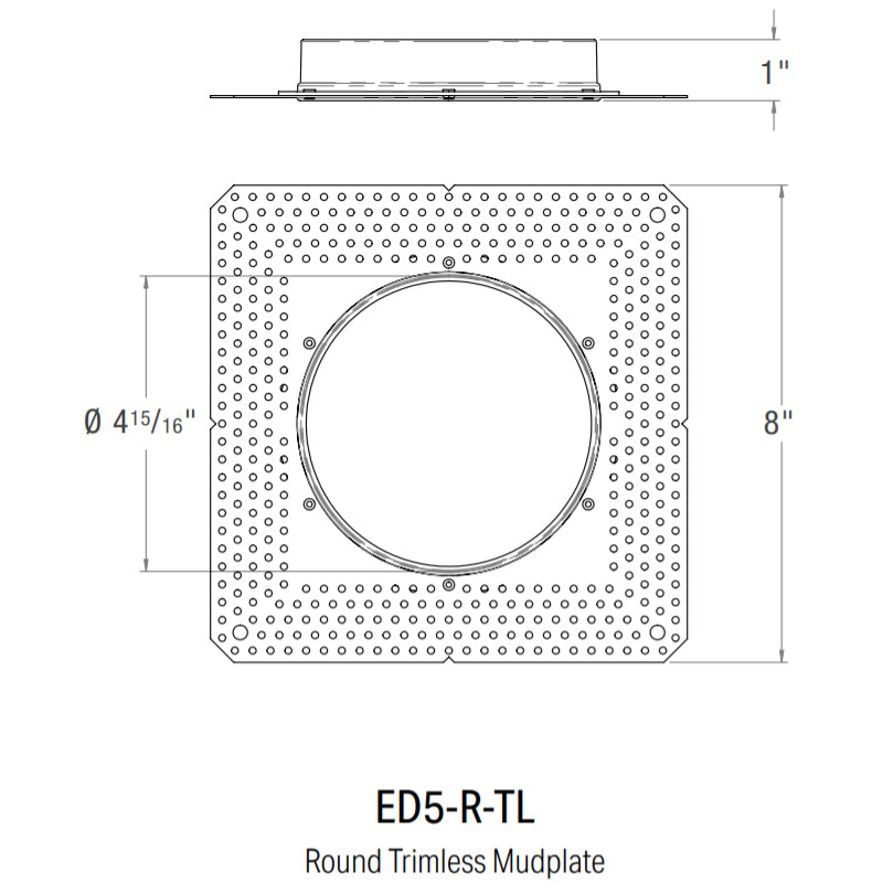 CSL ED5-R-TL Round Trimless Mud-In plate for 5" Eco-Downlight