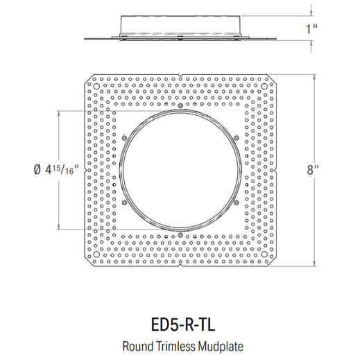 CSL ED5-R-TL Round Trimless Mud-In plate for 5" Eco-Downlight